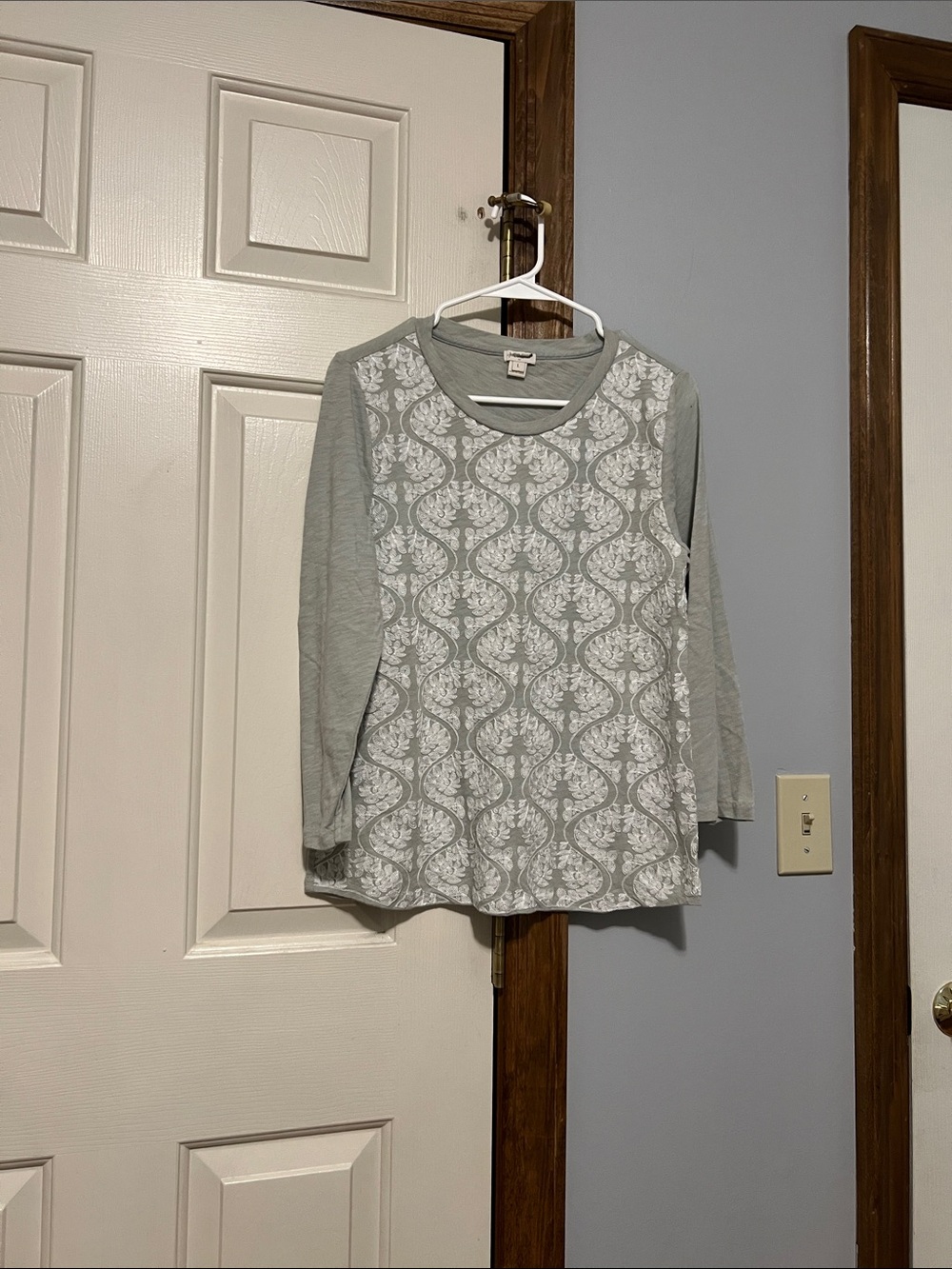 J. Crew Light Sage Crewneck Long Sleeve Top